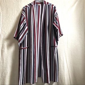 Twik striped long duster kimono cardigan